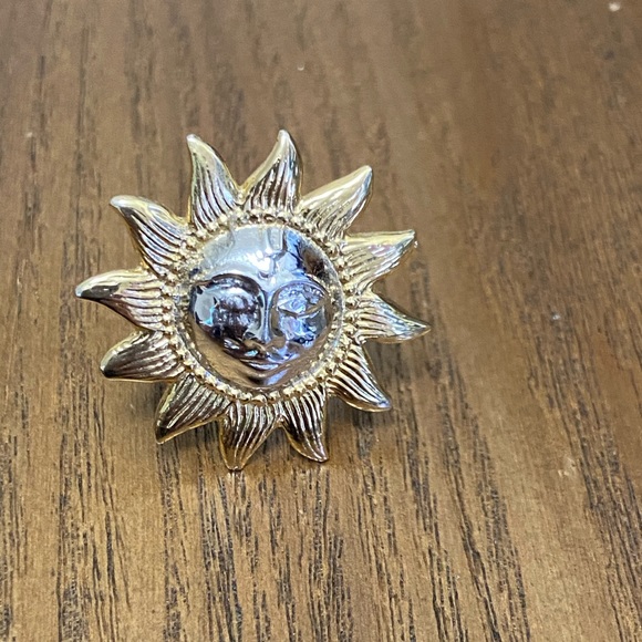 Silver and gold sun ring - Picture 2 of 3